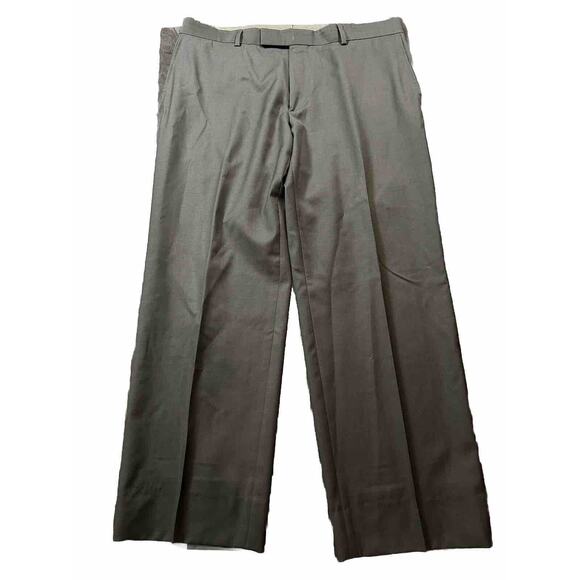 Hugo Boss Pants Mens 36R Gray Flat Front Polyester Suit Dress‎ Trousers - Picture 1 of 9